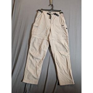 REI Pants Womens 10 Khaki Convertible Zip Off Hiking Nylon Cargo UPF 50+ Outdoor
